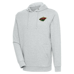 Minnesota Wild Antigua Action Chenille Pullover Hoodie - Heather Gray | US 5125807
