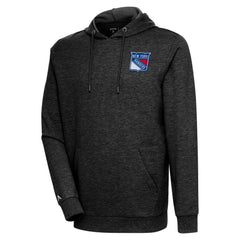 New York Rangers Antigua Action Chenille Pullover Hoodie - Heather Black | US 5125848