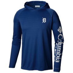 Detroit Tigers Columbia Terminal Tackle Long Sleeve Hoodie T-Shirt - Navy Hoodies