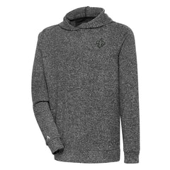 New Orleans Saints Antigua Tonal Logo Absolute Pullover Hoodie - Heather Black Hoodies