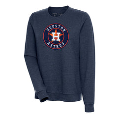 Houston Astros Antigua Women's Action Crewneck Pullover Sweatshirt - Heather Navy Pullover