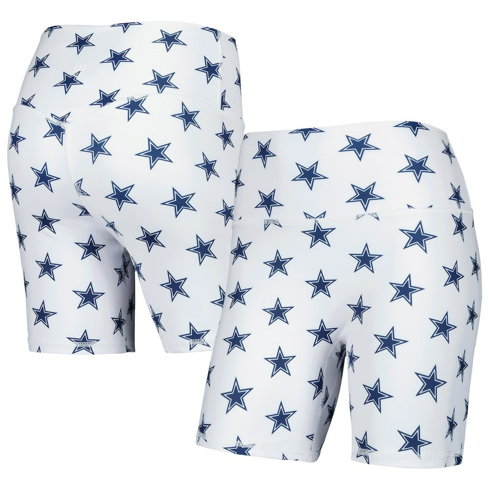 Dallas Cowboys Women's Allover Print Biker Shorts - White Shorts