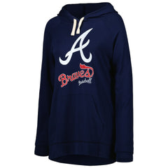 Atlanta Braves Touch Women's Pre-Game Raglan Pullover Hoodie - Navy Hoodies