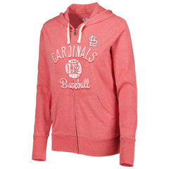 St. Louis Cardinals Touch Women's Training Camp Tri-Blend Lightweight Full-Zip Hoodie - Red Hoodies
