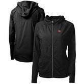 San Francisco 49ers Cutter & Buck Women's Throwback Logo Adapt Eco Knit Hybrid Recycled Full-Zip Hoodie - Black Hoodies