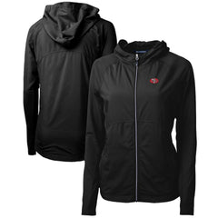 San Francisco 49ers Cutter & Buck Women's Throwback Logo Adapt Eco Knit Hybrid Recycled Full-Zip Hoodie - Black Hoodies