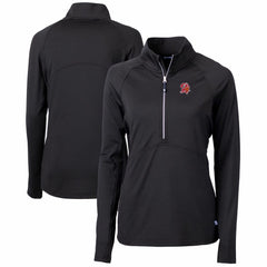 Tampa Bay Buccaneers Cutter & Buck Women's Throwback Logo Adapt Eco Knit Stretch Recycled Half-Zip Pullover Top - Black Pullover