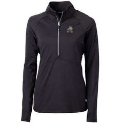 Cleveland Browns Cutter & Buck Women's Throwback Logo Adapt Eco Knit Stretch Recycled Half-Zip Pullover Top - Black Pullover