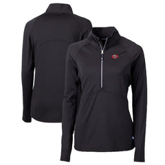 San Francisco 49ers Cutter & Buck Women's Throwback Logo Adapt Eco Knit Stretch Recycled Half-Zip Pullover Top - Black Pullover