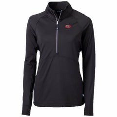 San Francisco 49ers Cutter & Buck Women's Throwback Logo Adapt Eco Knit Stretch Recycled Half-Zip Pullover Top - Black Pullover