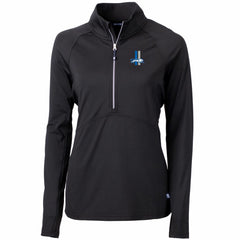 Detroit Lions Cutter & Buck Women's Throwback Logo Adapt Eco Knit Stretch Recycled Half-Zip Pullover Top - Black Pullover