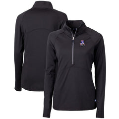 New England Patriots Cutter & Buck Women's Throwback Logo Adapt Eco Knit Stretch Recycled Half-Zip Pullover Top - Black Pullover