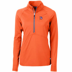 Denver Broncos Cutter & Buck Women's Throwback Logo Adapt Eco Knit Stretch Recycled Half-Zip Pullover Top - Orange Pullover