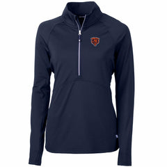 Chicago Bears Cutter & Buck Women's Throwback Logo Adapt Eco Knit Stretch Recycled Half-Zip Pullover Top - Navy Pullover