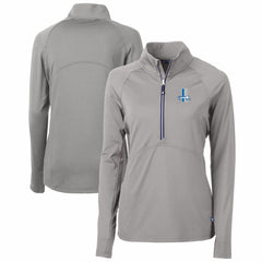 Detroit Lions Cutter & Buck Women's Throwback Logo Adapt Eco Knit Stretch Recycled Half-Zip Pullover Top - Gray Pullover