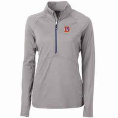 Denver Broncos Cutter & Buck Women's Throwback Logo Adapt Eco Knit Stretch Recycled Half-Zip Pullover Top - Gray Pullover