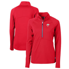 Buffalo Bills Cutter & Buck Women's Throwback Logo Adapt Eco Knit Stretch Recycled Half-Zip Pullover Top - Red Pullover