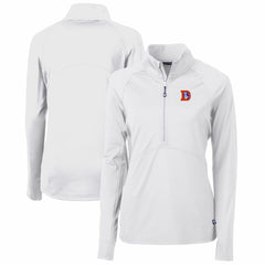 Denver Broncos Cutter & Buck Women's Throwback Logo Adapt Eco Knit Stretch Recycled Half-Zip Pullover Top - White Pullover