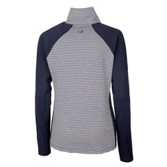 Los Angeles Chargers Cutter & Buck Women's Throwback Logo Forge Tonal Stripe Stretch Half-Zip Pullover Top - Navy Pullover