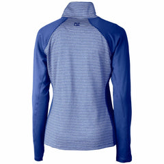 Denver Broncos Cutter & Buck Women's Throwback Logo Forge Tonal Stripe Stretch Half-Zip Pullover Top - Royal Pullover
