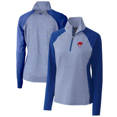 Buffalo Bills Cutter & Buck Women's Throwback Logo Forge Tonal Stripe Stretch Half-Zip Pullover Top - Royal Pullover