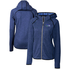 Seattle Seahawks Cutter & Buck Women's Throwback Logo Mainsail Full-Zip Jacket - Heather Royal Jackets