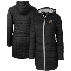 Cleveland Browns Cutter & Buck Women's Throwback Logo Rainier Primaloft Eco Full-Zip Hoodie Long Coat - Black Hoodies