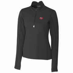 San Francisco 49ers Cutter & Buck Women's Throwback Logo Traverse Stretch Quarter-Zip Pullover Top - Black Pullover