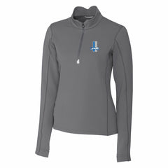 Detroit Lions Cutter & Buck Women's Throwback Logo Traverse Stretch Quarter-Zip Pullover Top - Steel Pullover
