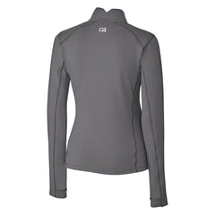 Miami Dolphins Cutter & Buck Women's Throwback Logo Traverse Stretch Quarter-Zip Pullover Top - Steel Pullover