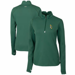 Green Bay Packers Cutter & Buck Women's Throwback Logo Traverse Stretch Quarter-Zip Pullover Top - Green Pullover