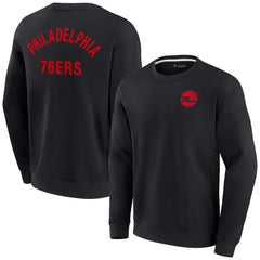 Philadelphia 76ers Unisex Elements Super Soft Fleece Pullover Sweatshirt Black - Fanatics