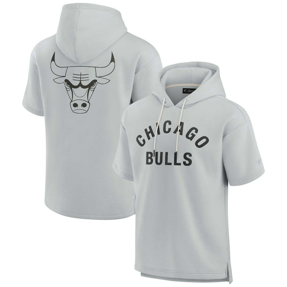 Chicago Bulls Unisex Elements Super Soft Fleece Short Sleeve Pullover Hoodie Gray - Fanatics