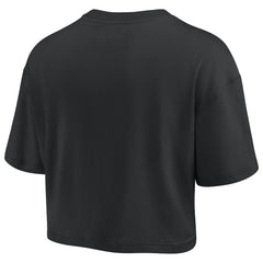 Philadelphia 76ers Women's Elements Super Soft Boxy Cropped T-Shirt Black - Fanatics