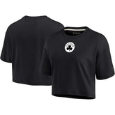 Boston Celtics Women's Elements Super Soft Boxy Cropped T-Shirt Black - Fanatics