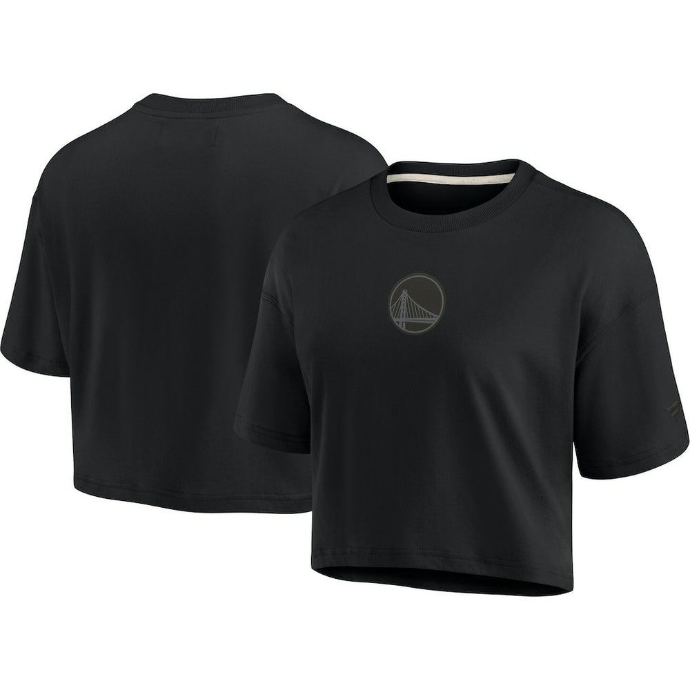 Golden State Warriors Women's Elements Super Soft Boxy Cropped T-Shirt Black - Fanatics outlet