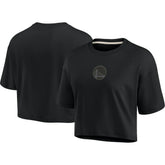 Golden State Warriors Women's Elements Super Soft Boxy Cropped T-Shirt Black - Fanatics outlet