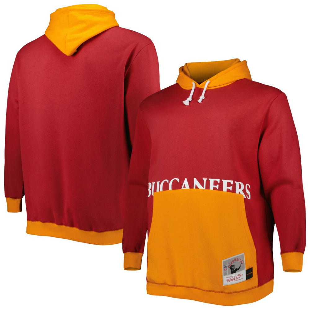 Tampa Bay Buccaneers Big & Tall Big Face Pullover Hoodie - Red/Orange Hoodies