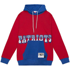 New England Patriots Big & Tall Big Face Pullover Hoodie - Red/Navy Hoodies