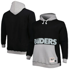 Las Vegas Raiders Big & Tall Big Face Pullover Hoodie - Black/Silver Hoodies