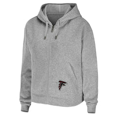 Atlanta Falcons WEAR by Erin Andrews Women's Team Full-Zip Hoodie - Heathered Gray Hoodies