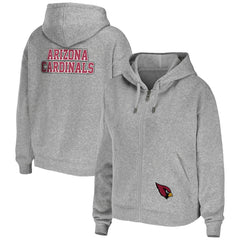 Arizona Cardinals WEAR by Erin Andrews Women's Team Full-Zip Hoodie - Heathered Gray Hoodies