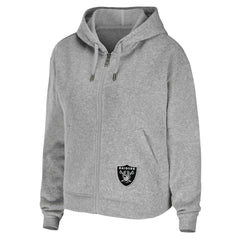Las Vegas Raiders WEAR by Erin Andrews Women's Team Full-Zip Hoodie - Heathered Gray Hoodies
