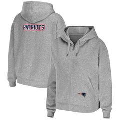 New England Patriots WEAR by Erin Andrews Women's Team Full-Zip Hoodie - Heathered Gray Hoodies