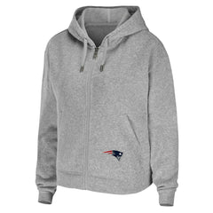 New England Patriots WEAR by Erin Andrews Women's Team Full-Zip Hoodie - Heathered Gray Hoodies