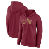 Cleveland Cavaliers Women's Wordmark Alt Pullover Hoodie Wine
