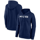 Minnesota Timberwolves Women's Wordmark Alt Pullover Hoodie Navy