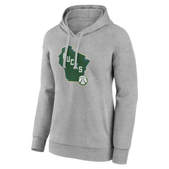 Milwaukee Bucks Women's Alternate Logo Pullover Hoodie Gray outlet
