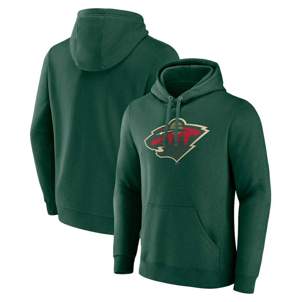 Minnesota Wild Fanatics Primary Logo Pullover Hoodie - Green | US 5133137