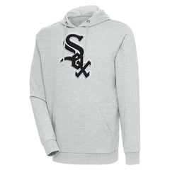 Chicago White Sox Antigua Action Pullover Hoodie - Heather Gray Hoodies